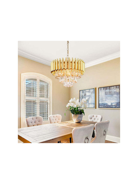 Lightplanet Verstellbare Deckenleuchte Gold mit Kristallen