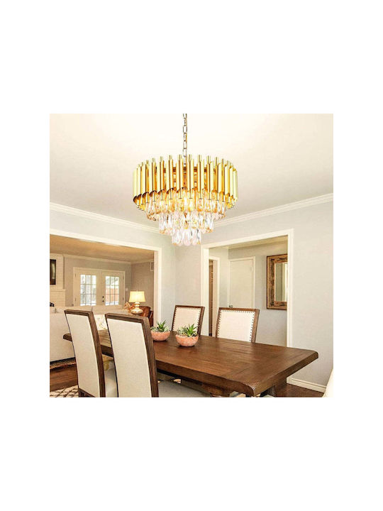 Lightplanet Verstellbare Deckenleuchte Gold mit Kristallen