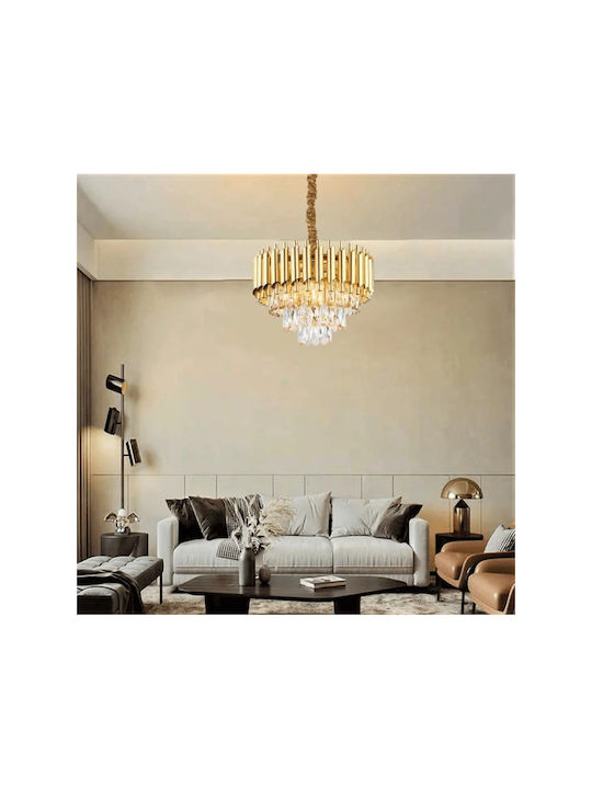 Lightplanet Verstellbare Deckenleuchte Gold mit Kristallen