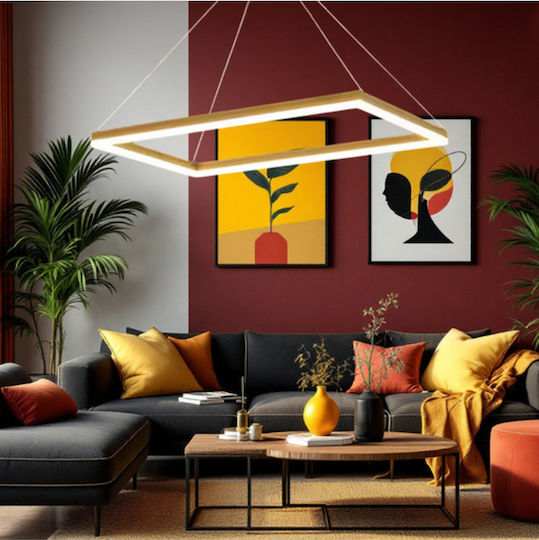 Jiju Lumini Suspendate Auriu LED cu Lumină Bianco Reglabilă 80x40cm