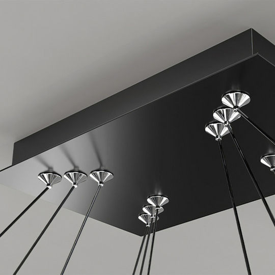 Jiju Lumini Suspendate Negru LED