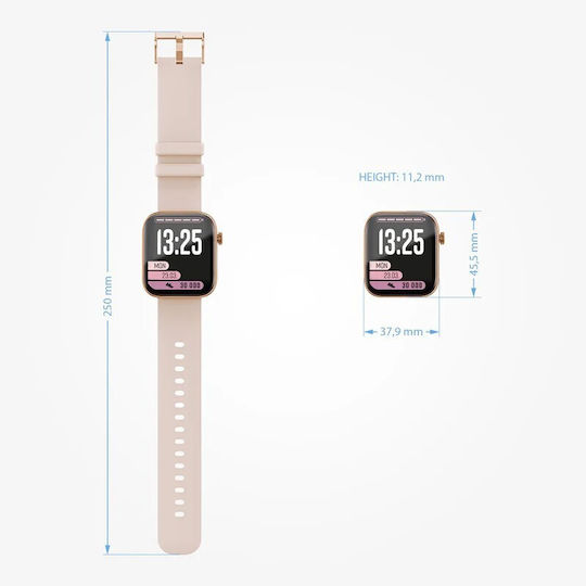 Lamax BCool2 Plus 46mm Smartwatch με Παλμογράφο (Ροζ Χρυσό)