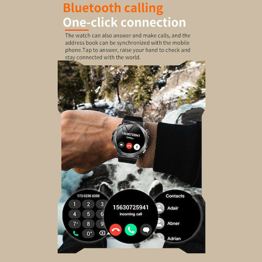 Microwear MK68 Smartwatch mit Herzfrequenzsensoren Schwarz Silikon