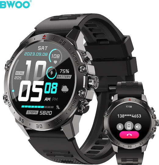 Bwoo Смарт Часовник Wa-08 1.43” Amoled Черен