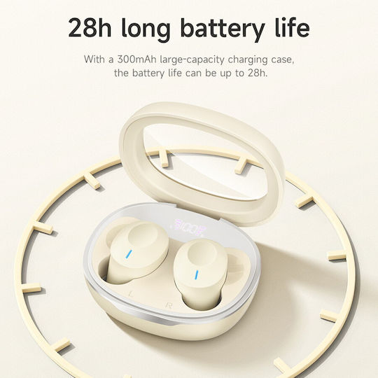 Hoco EQ3 In-ear Bluetooth Handsfree Earphones with Charging Case Beige