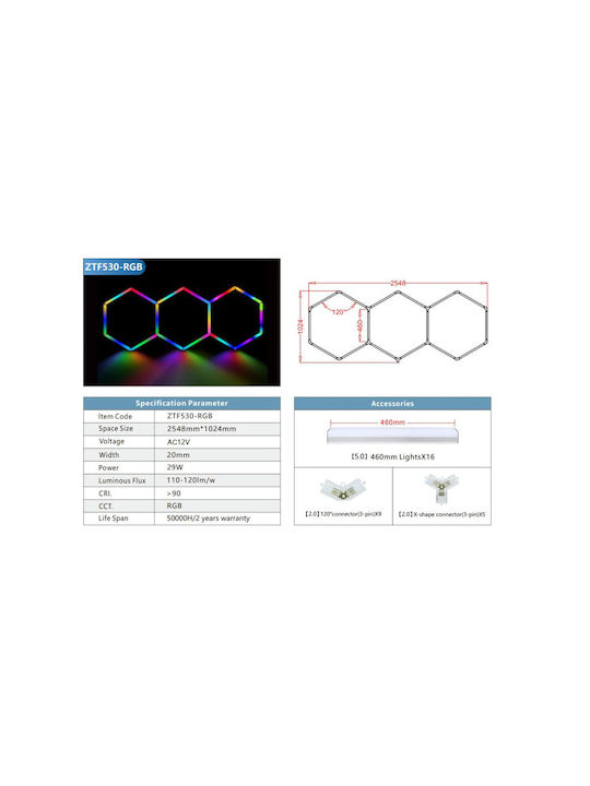 Lightplanet Dekoratives Tischlampen LED RGB Sechseck 3SechseckRGB