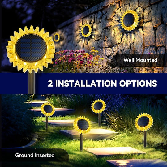 Set of 2 Solar Lights Warm White with Photocell