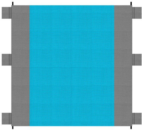 Saltea De Camping De Plajă Impermeabilă Zola 6 Buzunare Stabilitate Ancore De Fixare Geantă De Depozitare 208 X 208 Cm Gri-albastru