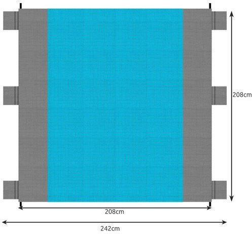 Saltea De Camping De Plajă Impermeabilă Zola 6 Buzunare Stabilitate Ancore De Fixare Geantă De Depozitare 208 X 208 Cm Gri-albastru