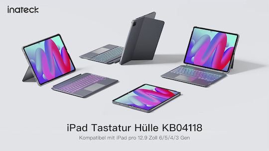 Inateck KB04118 Flip Cover mit Tastatur in Grau (iPad Pro 2025 13")