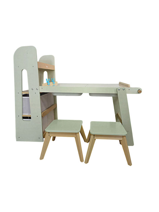 Kids Table Set with Chairs for Painting Beige