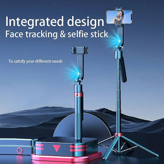 Selfie-Stick Handy-Stative mit Aufhelllicht Schwarz