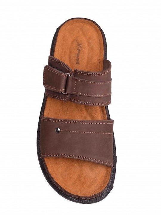 Leder Herrensandalen in Braun Farbe A85-Braun
