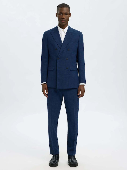 Summer Men’s Suit Jacket Slim Fit Navy Blue