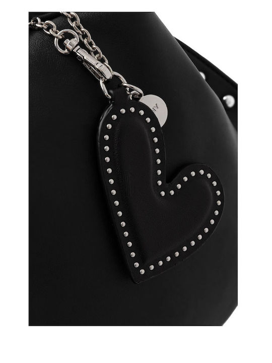 Leder Damen Hobo Tasche Schwarz