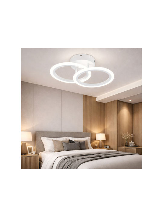 Jiju Plafonieră de Tavan 32.5cm Albă cu LED Integrat
