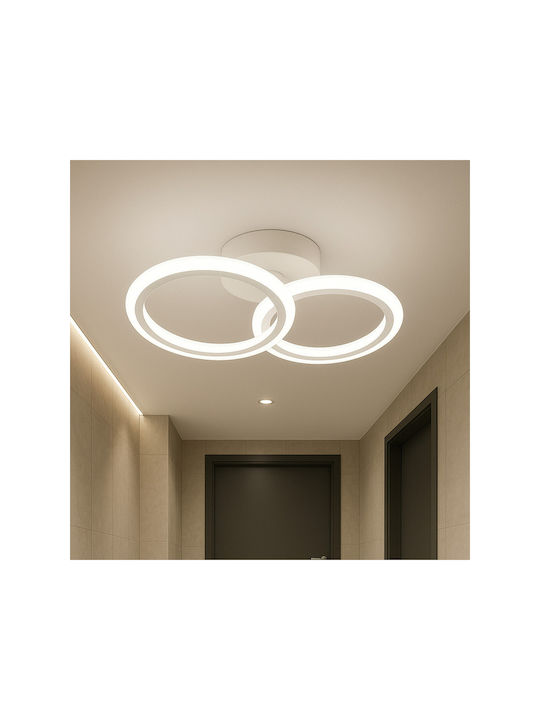 Jiju Plafonieră de Tavan 32.5cm Albă cu LED Integrat