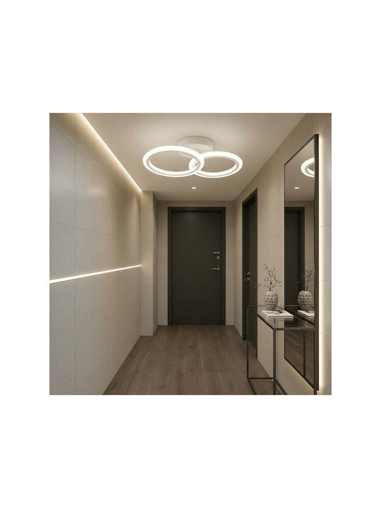 Jiju Plafonieră de Tavan 32.5cm Albă cu LED Integrat