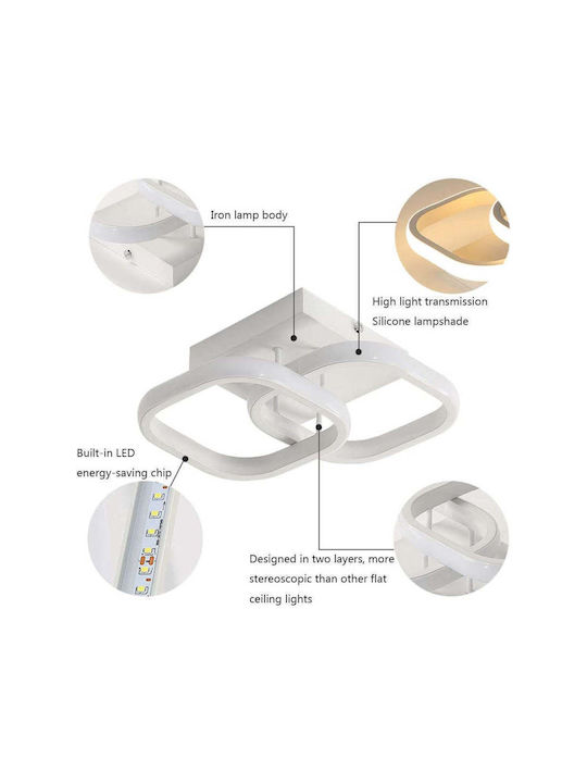 Jiju Plafonieră De Tavan 24εκ. Bej Cu LED Integrat Și Telecomandă