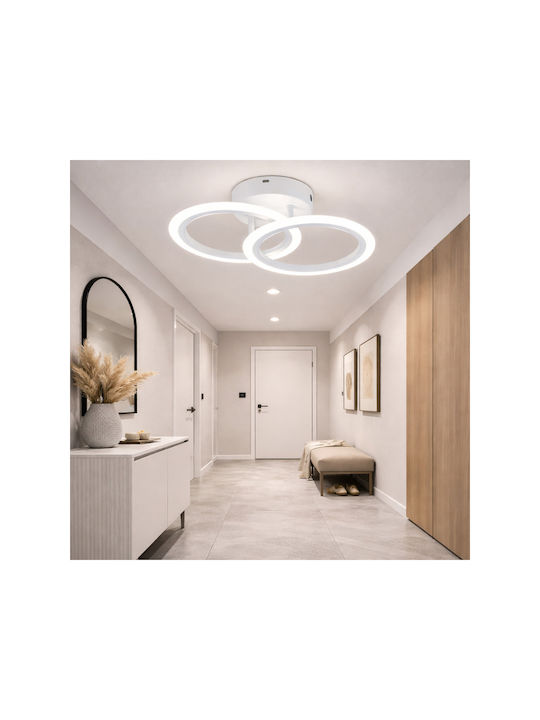 Jiju Plafonieră de Tavan 32.5cm Albă cu LED Integrat