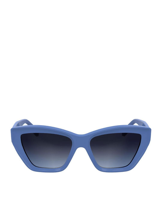Karl Lagerfeld Women's Sunglasses with Blue Horn-Rimmed Frame and Blue Lens KL6179S-423