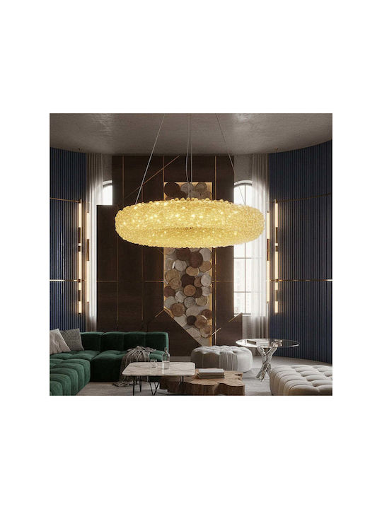 Lightplanet Κρεμαστό Φωτιστικό Χρυσό LED με Κρύσταλλα