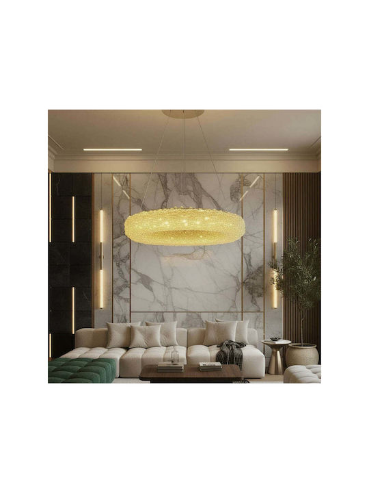 Lightplanet Κρεμαστό Φωτιστικό Χρυσό LED με Κρύσταλλα