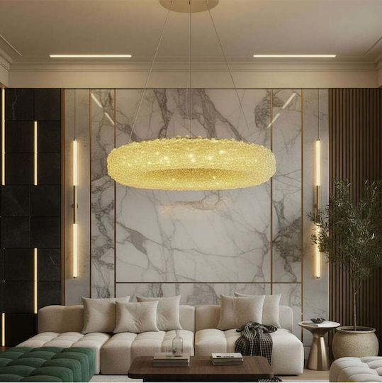 Lightplanet Deckenleuchte Gold LED mit Kristallen