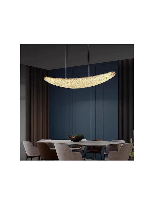 Lightplanet Deckenleuchte Gold LED mit Kaltweißem Licht mit Kristallen