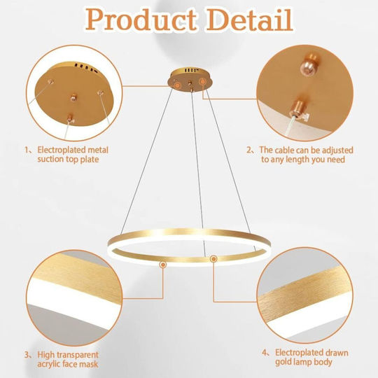 Jiju LED Lumini Suspendate Auriu Jiju LED Lumini Suspendate Auriu