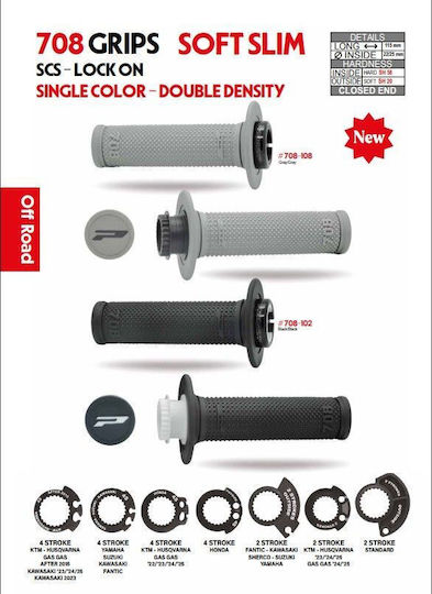 Грипове за кормило Pro Grip 22 мм Дължина: 12.7 см Mx V2 Диамантена текстура 708-403