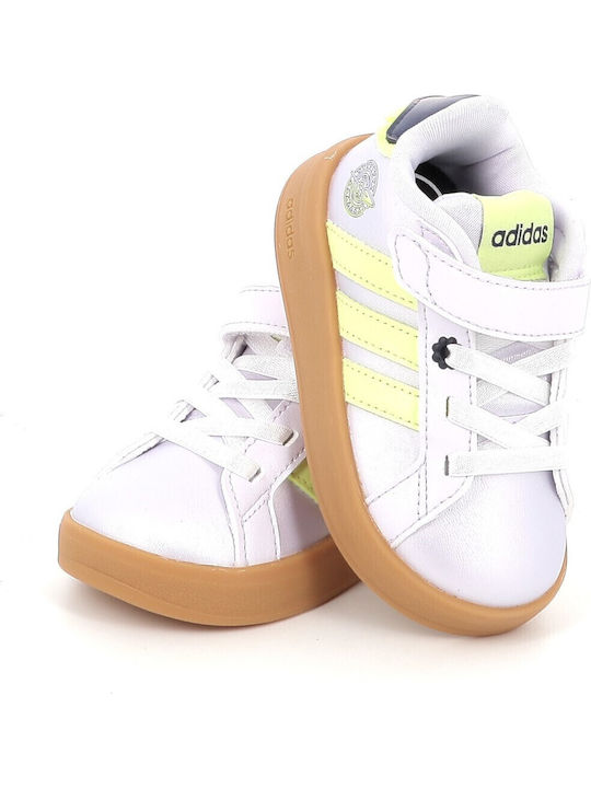 Grand Court Kids Sneakers with Hoop & Loop Closure Lilac