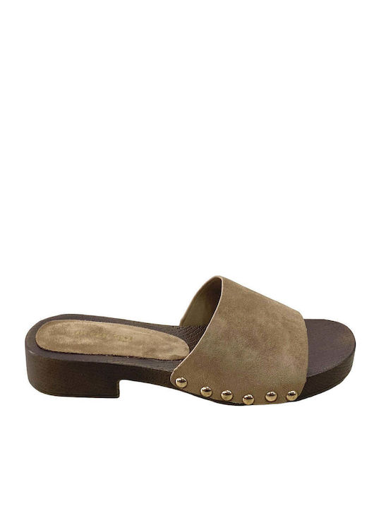 Flat Mules σε Καφέ Χρώμα
