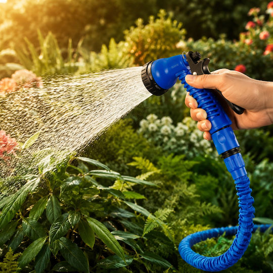 Avizar Ausziehbarer Gartenschlauch 22,5m Sprühpistole Blau