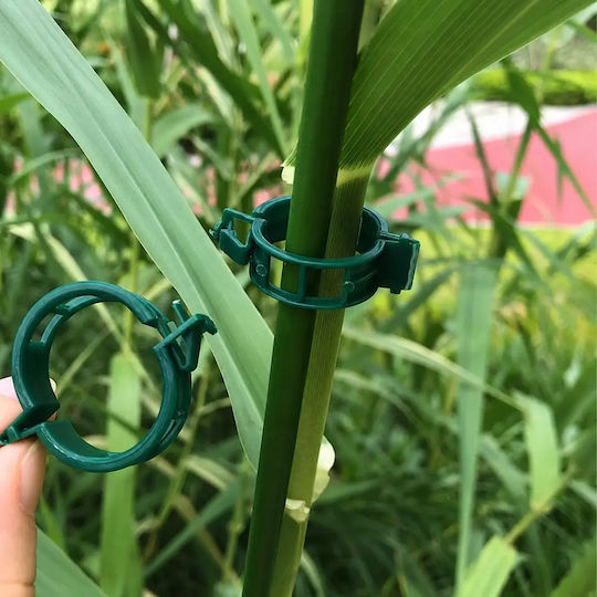 Set 50 Plant Tying Clips Zola Quick Fastening Uv Moisture Resistant Plastic Green