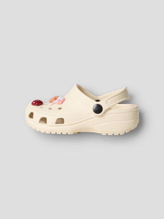 Kids Beach Clogs Beige