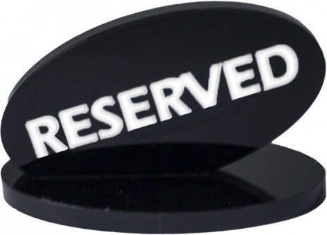 Set 2 Culinaro Reserved Acrylic Holders Restaurant Black