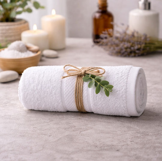 Kotonia Home Set 6 Prosoape De Hotel Pentru Mâini 50x30cm Albe Greutate 400gsm