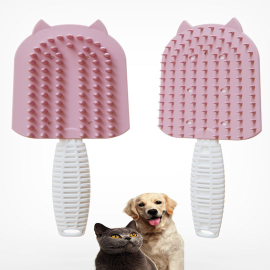 Femmit Silicone Soft Cat & Dog Brush Double Sided Grooming Hair Collection Comb Red