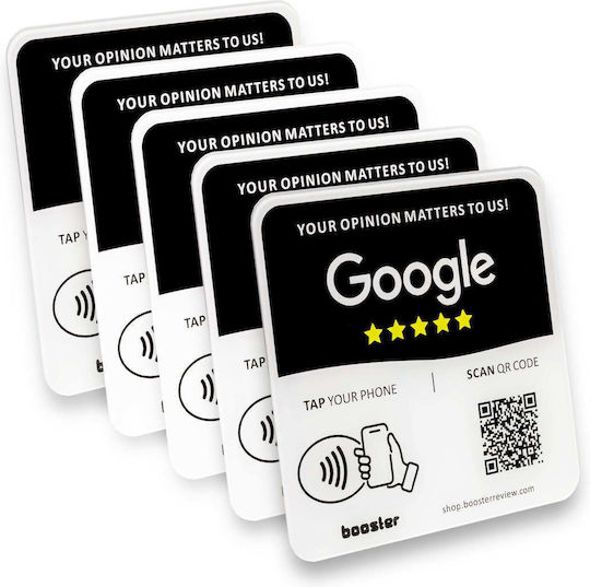 Tap Google Review Plate Tap Instant Reviews Compatible All Phones Reusable Smart Tap Nfc & Qr 12 X 12 Cm Mount Anywhere 3m Adhesive 1-pack
