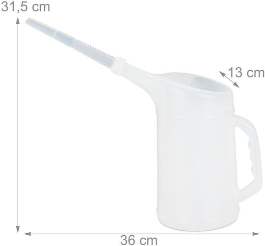 Recipient pentru combustibil Relaxdays cu gât de umplere alb 31.5x13x36 cm