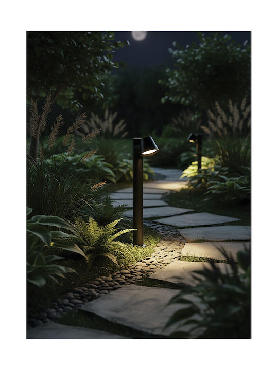 VK Lighting LED Външно Стоящо Осветително Тяло 12W с Топла Бяла Светлина IP65 Кафяв