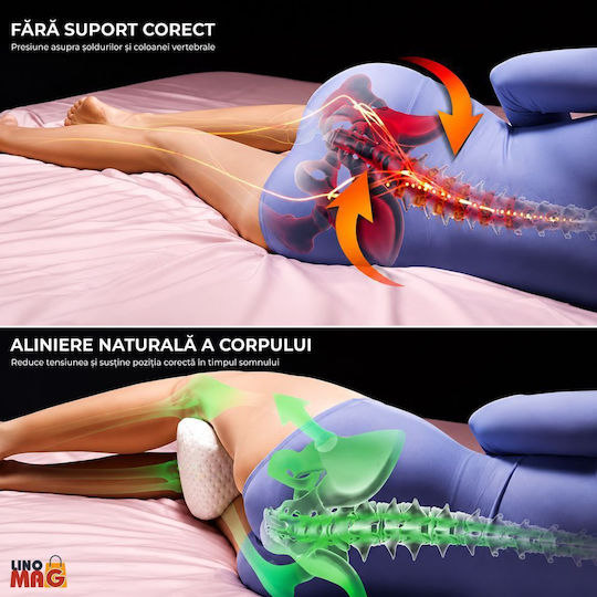 Linomag Orthopädisches Kissen für Beine mit Memory-Schaum 25x21x15cm in Weiß