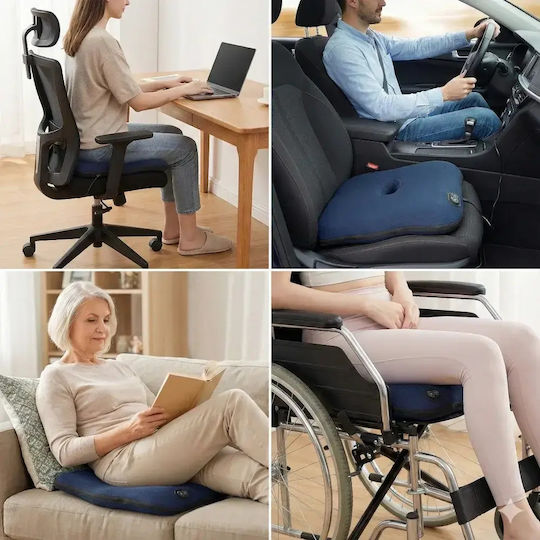 Pernă de șezut pentru coccis 40x40x7cm în culoare albastră ZK12763QWS17