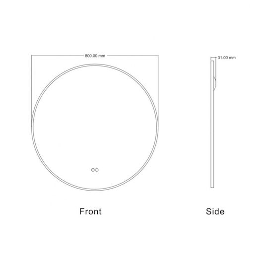 Inter Ceramic Makeup Mirror with Light Gold