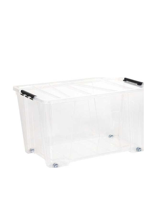 Toomax Пластмаса Кутия за съхранение с колела и капак Прозрачен 57x39x32см 1бр