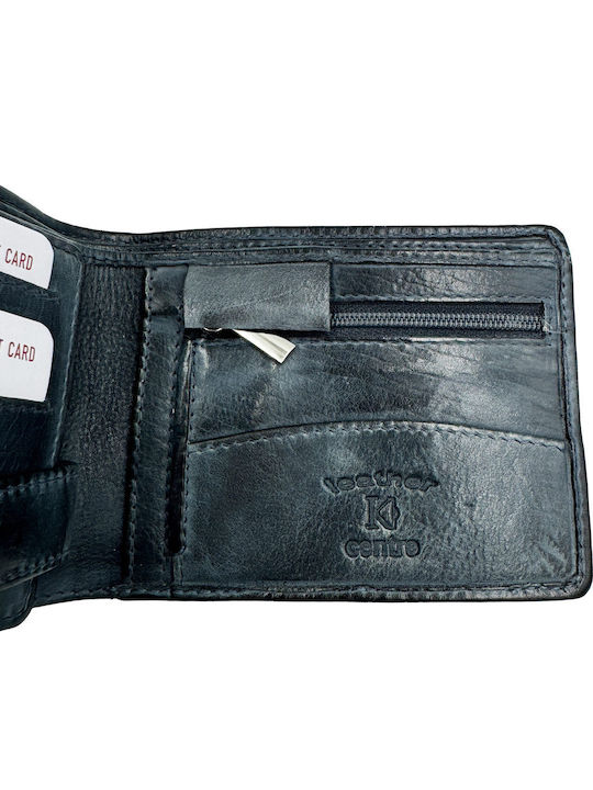 Δερμάτινο Ανδρικό Πορτοφόλι με RFID Μπλε