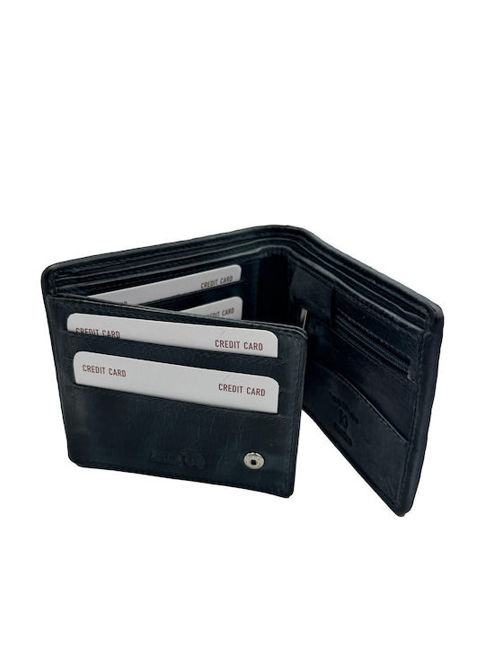 Δερμάτινο Ανδρικό Πορτοφόλι με RFID Μπλε
