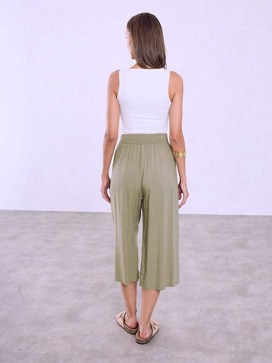 Celestino Γυναικεία Ψηλόμεση Ζιπ Κιλότ Loose Fit Celestino Γυναικεία Ψηλόμεση Ζιπ Κιλότ Loose Fit