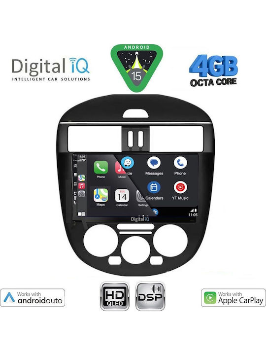 Digital IQ Car Audio System for Nissan Tiida 2013-2023 with A/C (Bluetooth/USB/WiFi/GPS/Apple CarPlay/Android Auto) with 9" Touch Screen